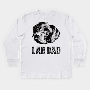 Chocolate Lab Dad Labrador Kids Long Sleeve T-Shirt